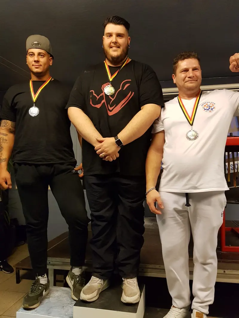 Rodrigue Colson sur le podium du tournoi Pierre Branders, en 2020